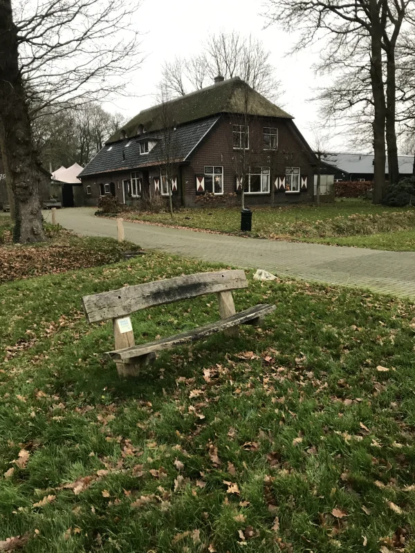Bankje bij klompenpad